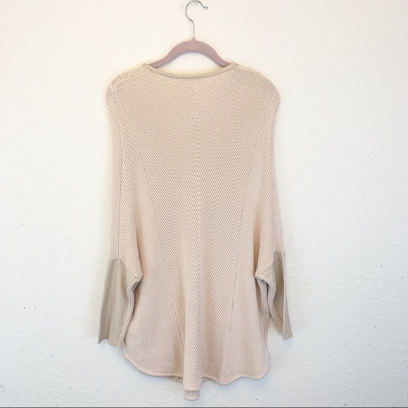 Maje Womens Size Small Sweater Pull Eduel Poncho Style Puloover Lamb Leather - Picture 5 of 7